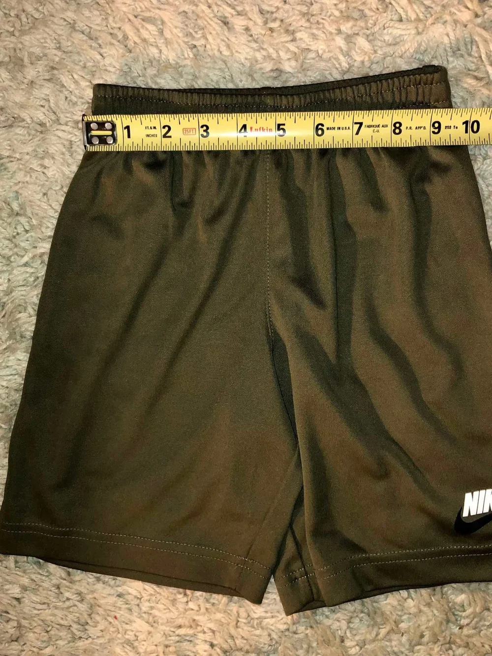 Nike Men’s Olive Athletic Shorts with White Logo